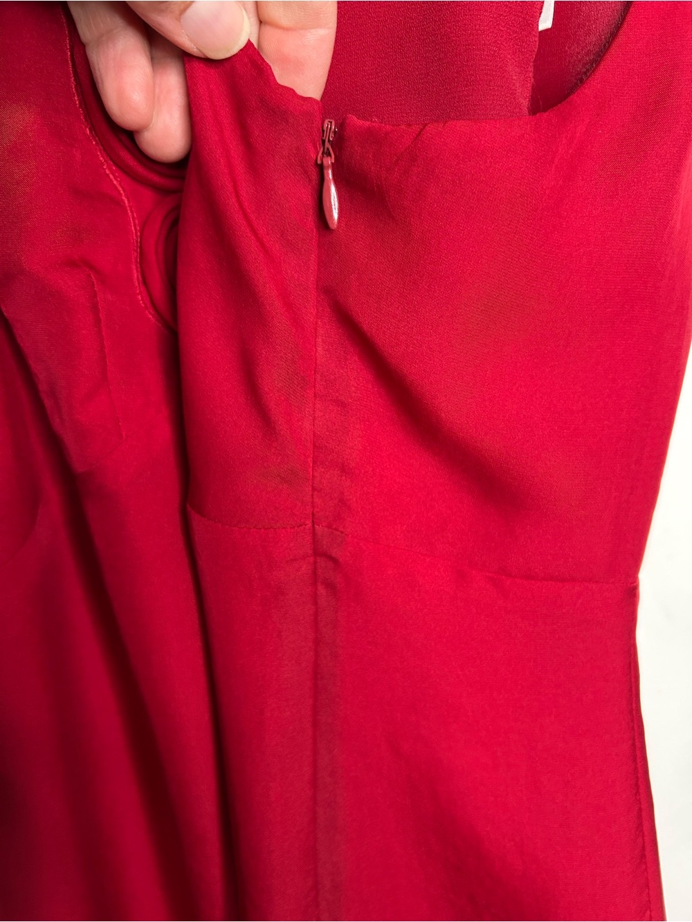 Ann Taylor Loft V-Neck Burgundy Sleeveless Dress with Rosettes size 4P red - Picture 8 of 8